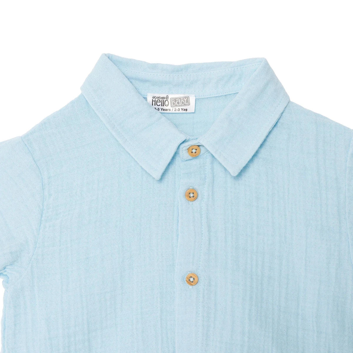 HelloBaby Boys Shirt & Shorts Set Buttoned Little Sailor Shirt Collar Above the Knee Short Sleeve - Blue - Image 5