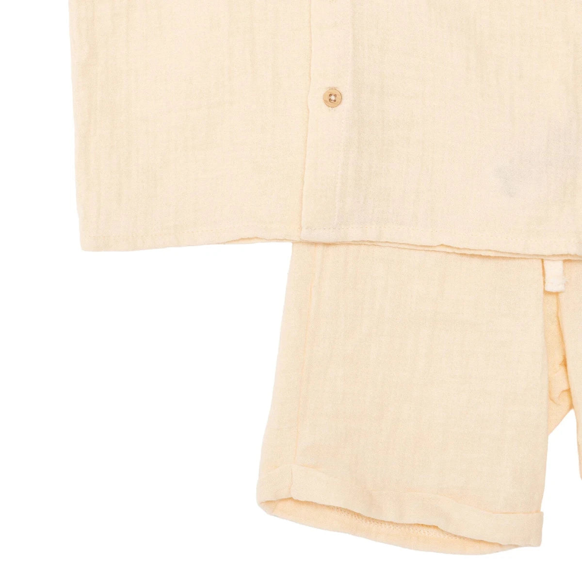 HelloBaby Boys Shirt & Shorts Set Buttoned Little Sailor Shirt Collar Above the Knee Short Sleeve - Ecru - Image 5