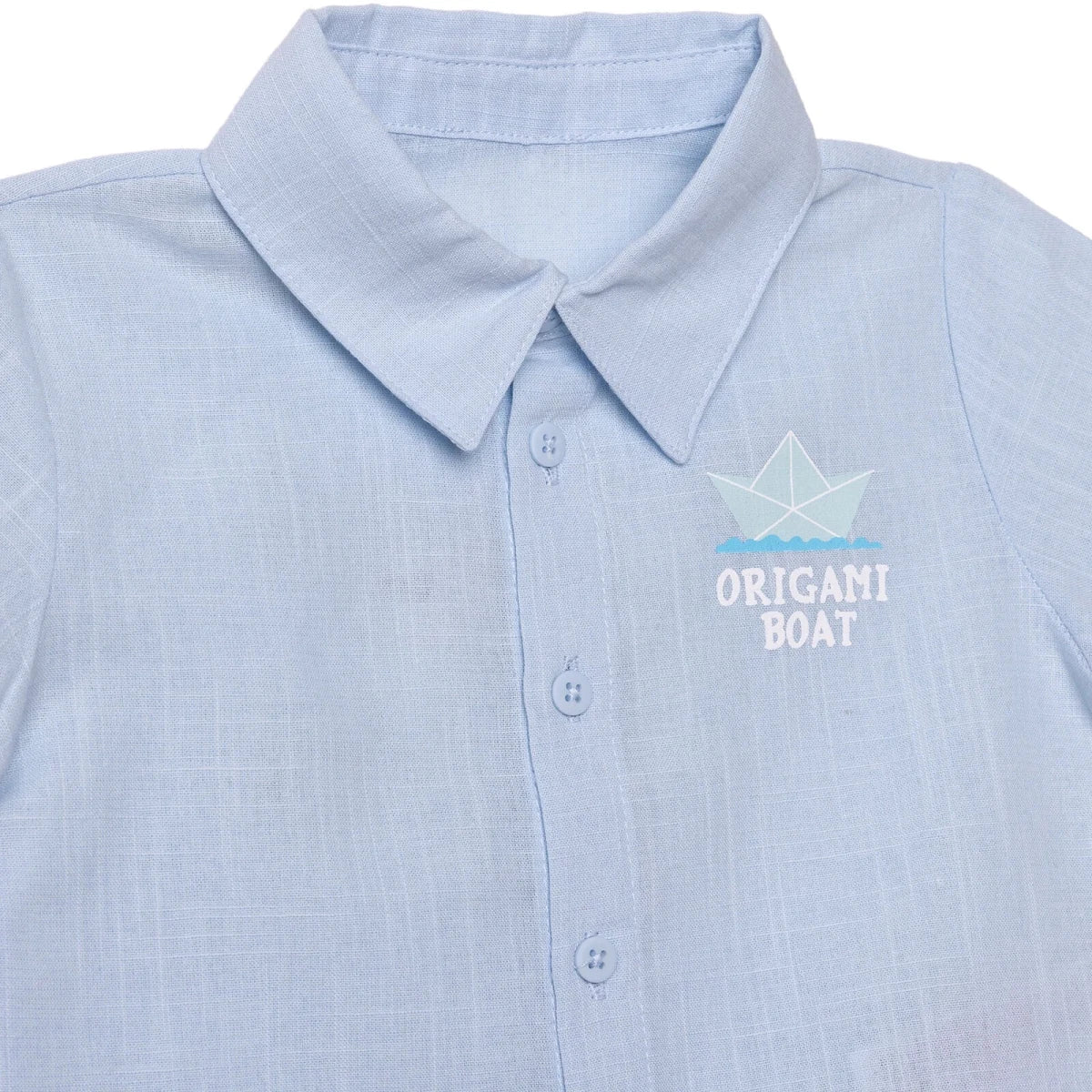 HelloBaby Boys Shirt & Shorts Set - Blue - Image 4