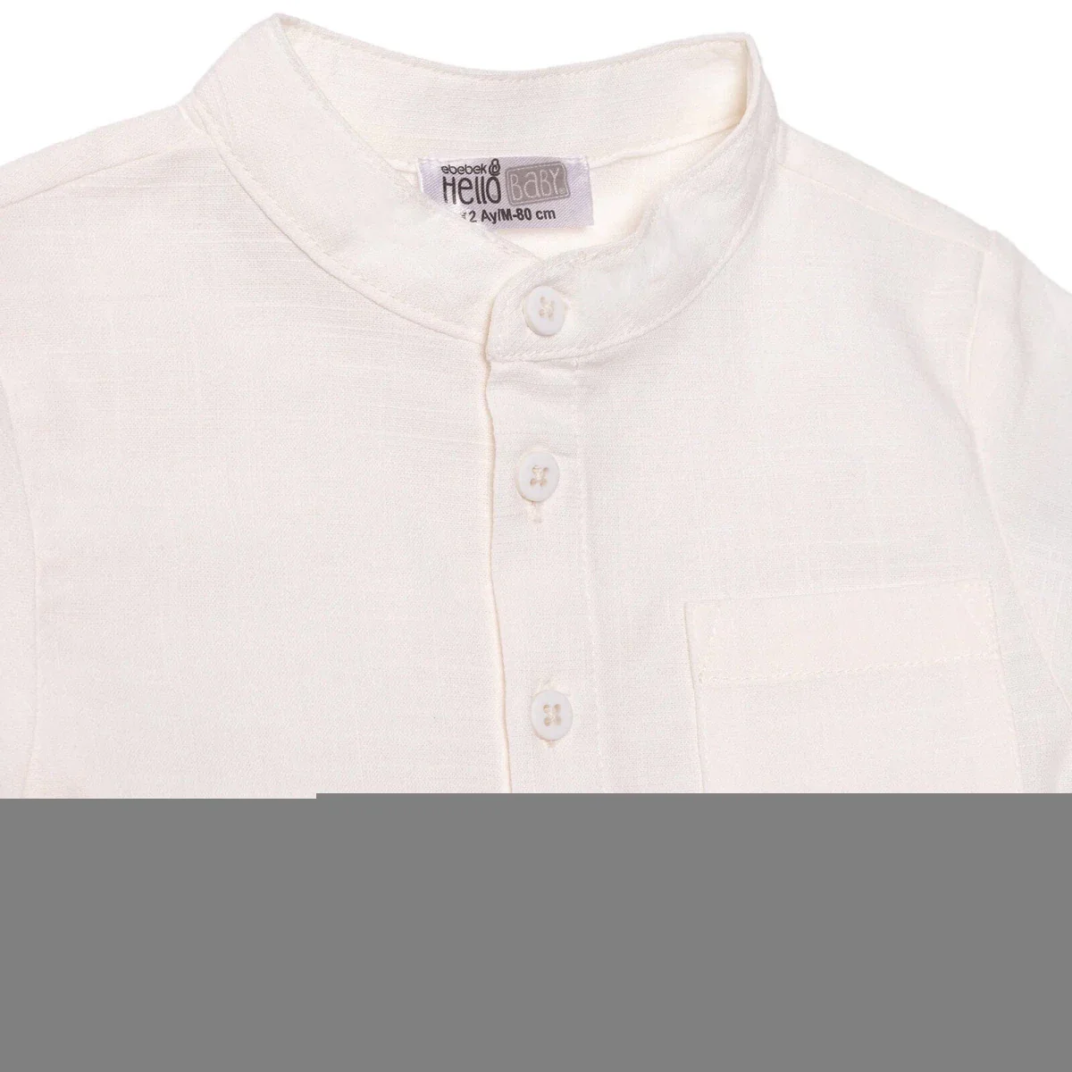 HelloBaby Boys Shirt & Shorts Set Buttoned Smart Line Mandarin Collar Above the Knee Short Sleeve - White - Image 3