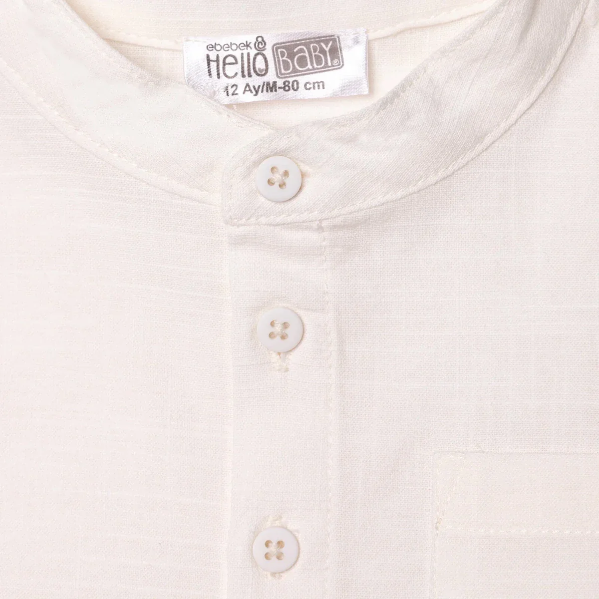 HelloBaby Boys Shirt & Shorts Set Buttoned Smart Line Mandarin Collar Above the Knee Short Sleeve - White - Image 4
