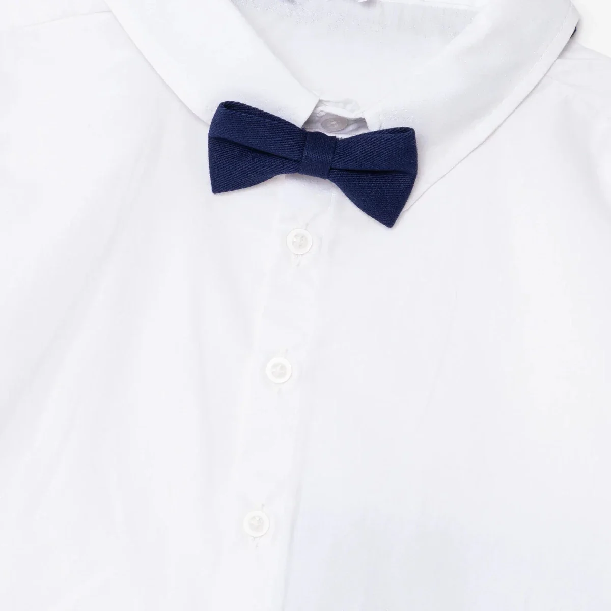 HelloBaby Boys Shirt-Trouser with Buttons Shirt Collar Long Leg Long Sleeve - White - Image 3