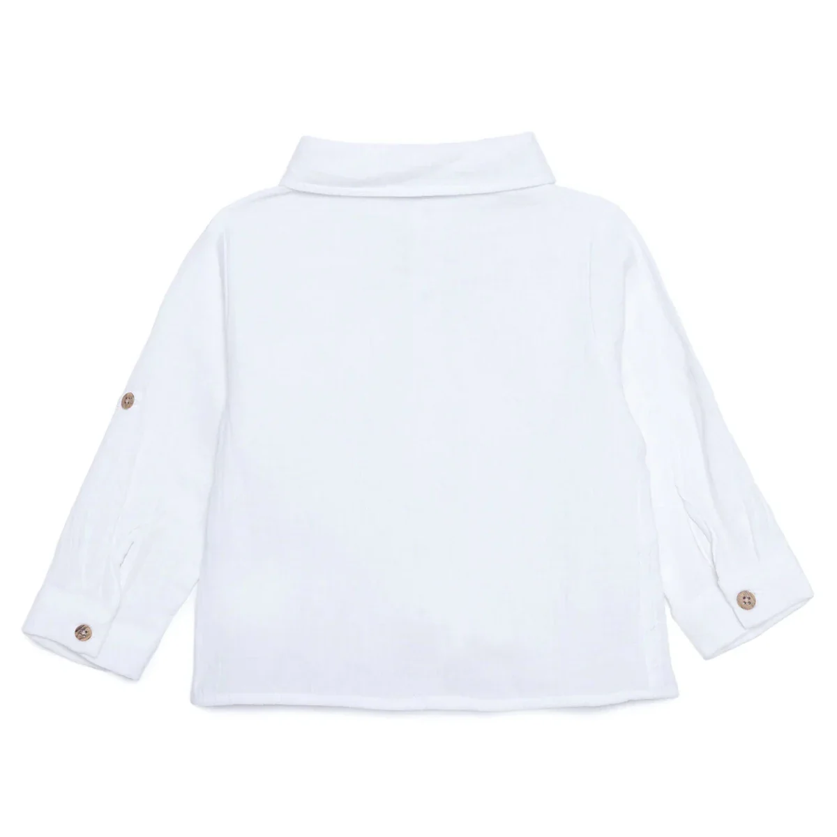 HelloBaby Boys Shirt with Buttons Cool Boy Shirt Collar Long Sleeve - Ecru - Image 2