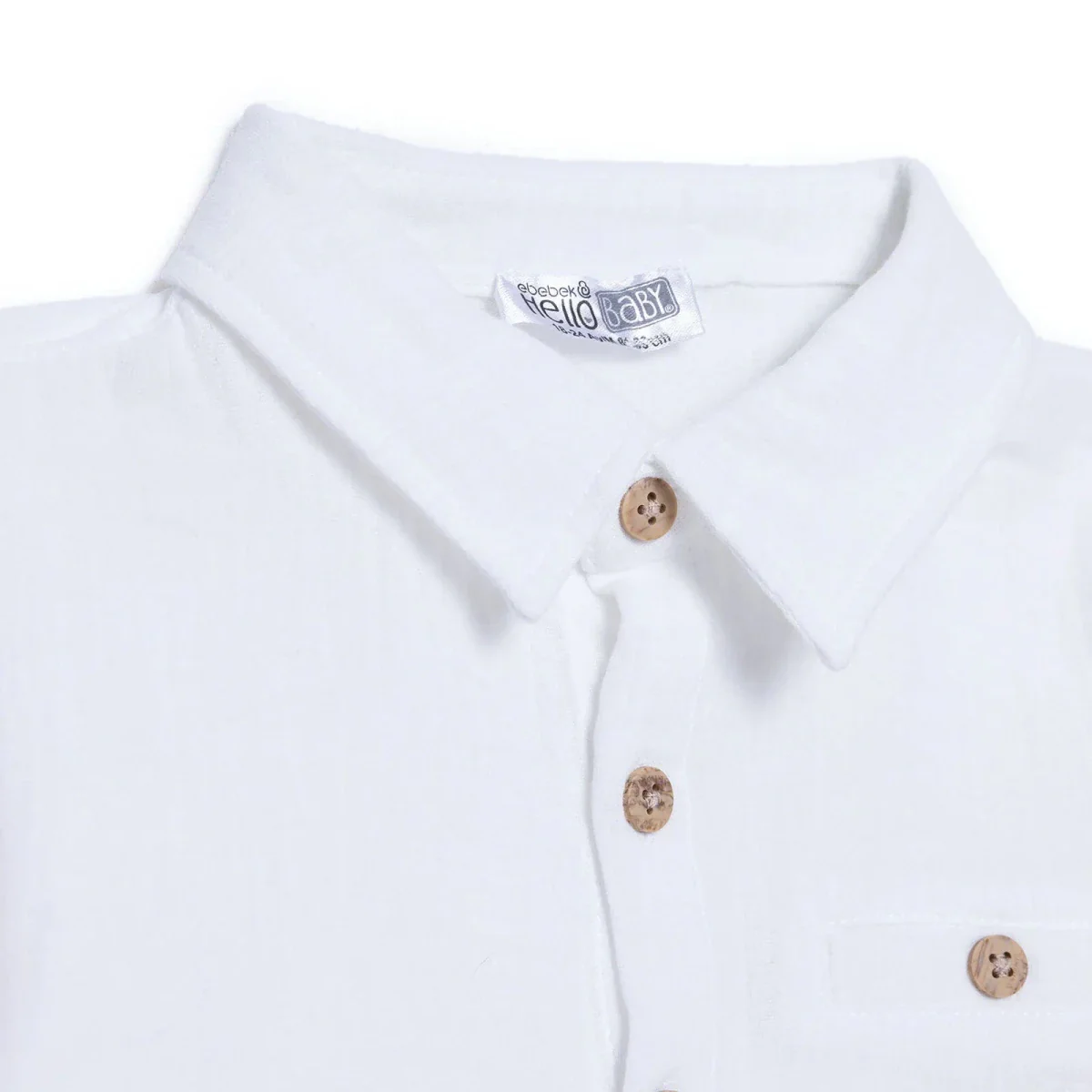 HelloBaby Boys Shirt with Buttons Cool Boy Shirt Collar Long Sleeve - Ecru - Image 4