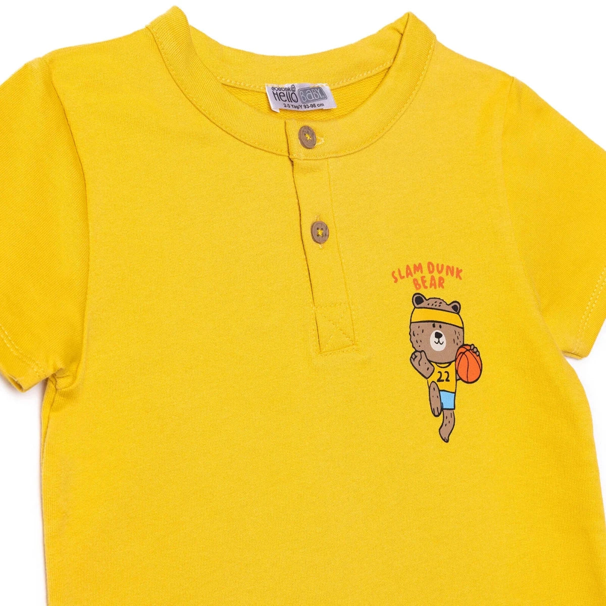 HelloBaby Boys Short Romper Animal Print - Yellow - Image 3