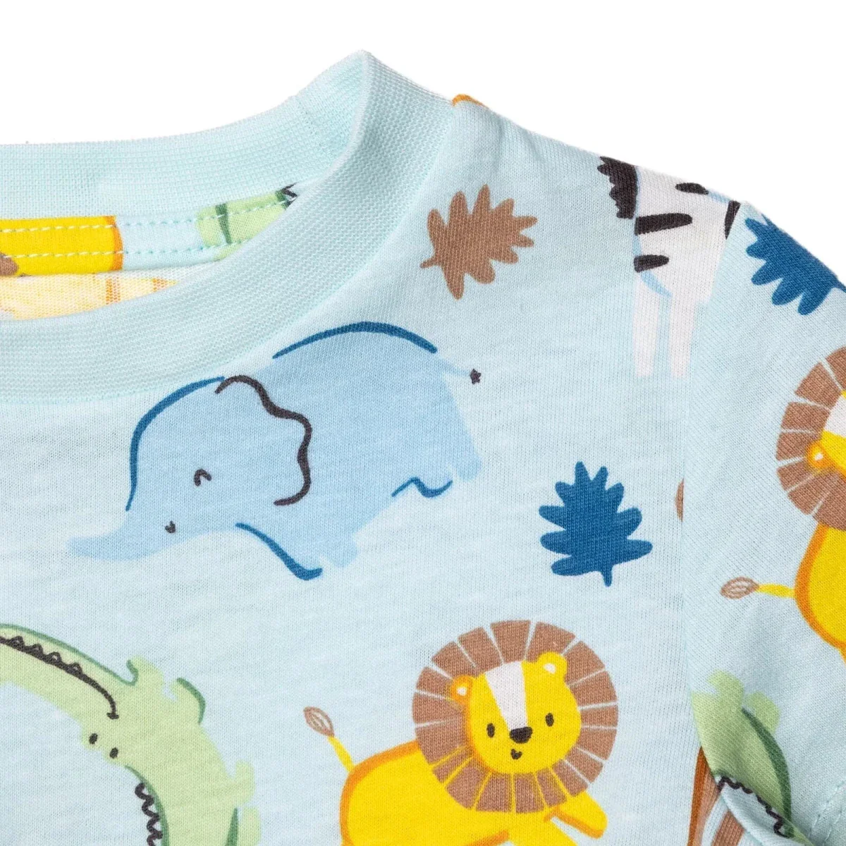 HelloBaby Boys Pyjamas Set Animal Print Short Sleeve - Blue - Image 4