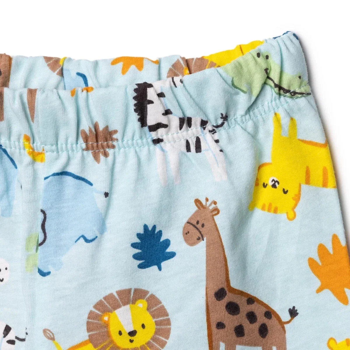 HelloBaby Boys Pyjamas Set Animal Print Short Sleeve - Blue - Image 5