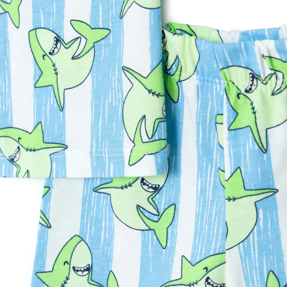 HelloBaby Boys Pyjamas Set Animal with Buttons Short Sleeve - Blue - Image 4