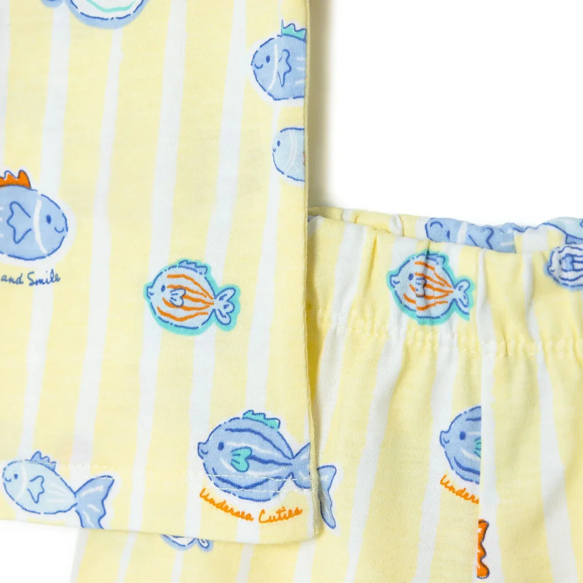 HelloBaby Boys Pyjamas Set Animal with Buttons Short Sleeve - Yellow - Image 4