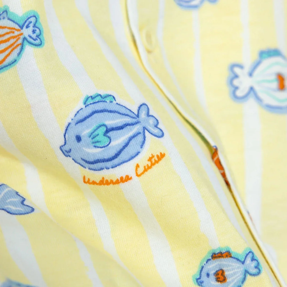 HelloBaby Boys Pyjamas Set Animal with Buttons Short Sleeve - Yellow - Image 6