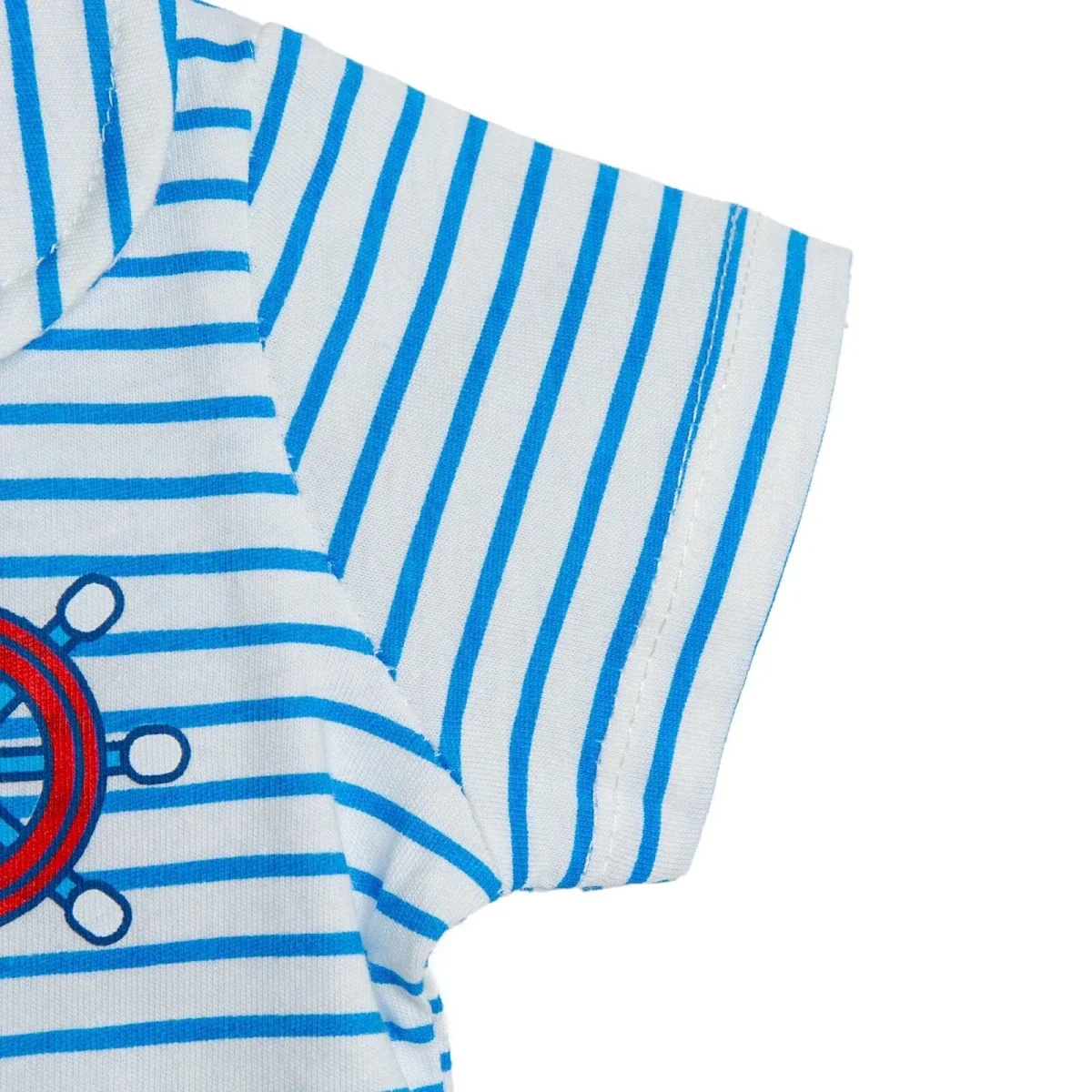 HelloBaby Boys Pyjamas Set Nautical Print Short Slee - Light Blue - Image 5