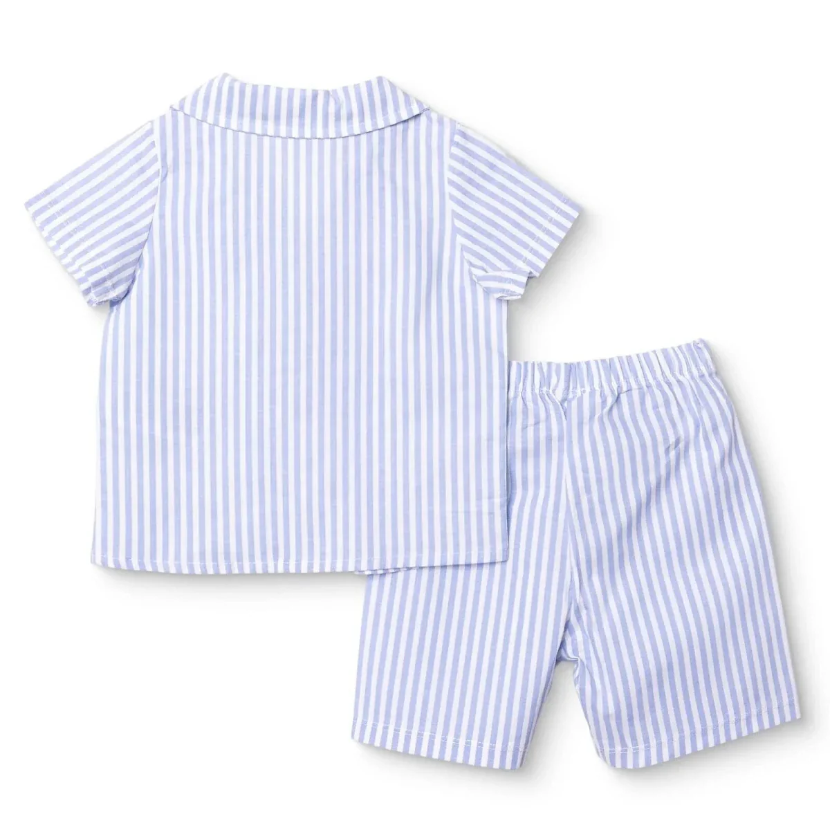 HelloBaby Boys Pyjamas Set Striped Short Sleeve - Blue - Image 2
