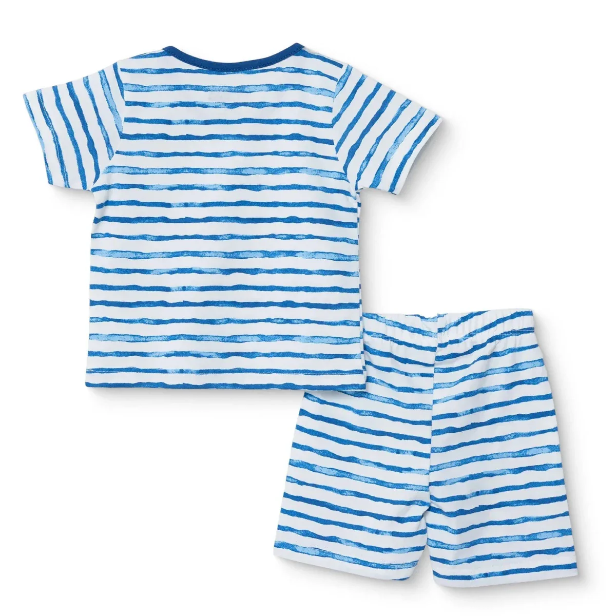 HelloBaby Boys Pyjamas Set Vehicle Print Short Sleeve - Ecru - Image 2