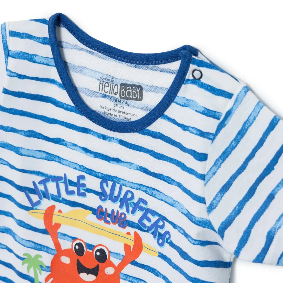 HelloBaby Boys Pyjamas Set Vehicle Print Short Sleeve - Ecru - Image 3