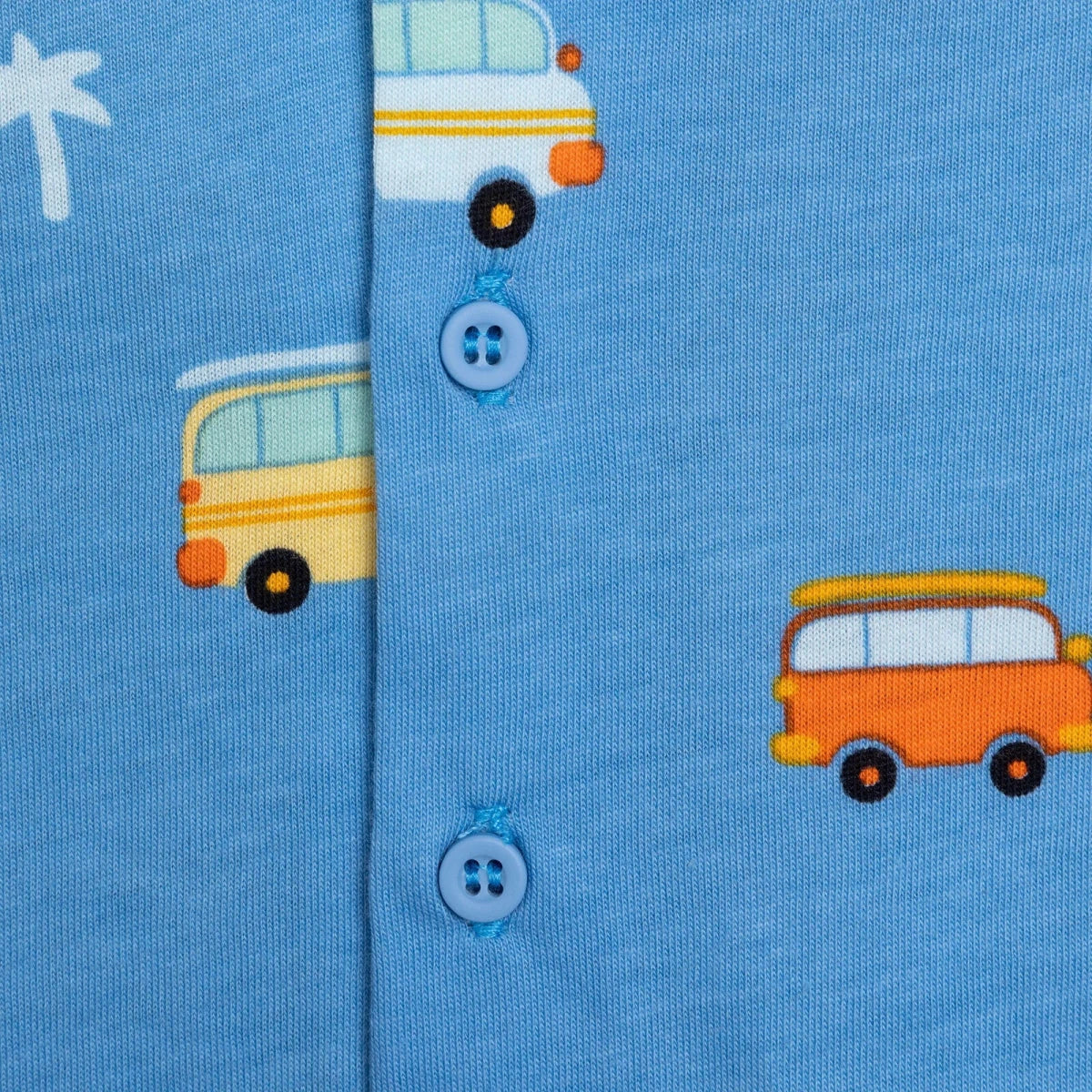 HelloBaby Boys Short Sleeve Pyjamas Set Vehicles with Buttons Peter-Pan Collar Short Leg Short Sleev - Blue - Image 5