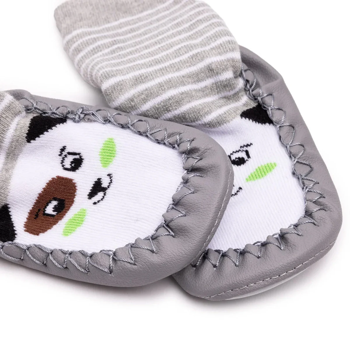 HelloBaby Boys Slipper Socks Animal - Grey - Image 3