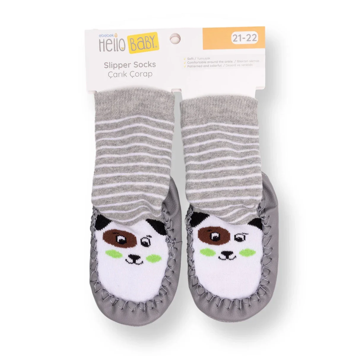 HelloBaby Boys Slipper Socks Animal - Grey - Image 5