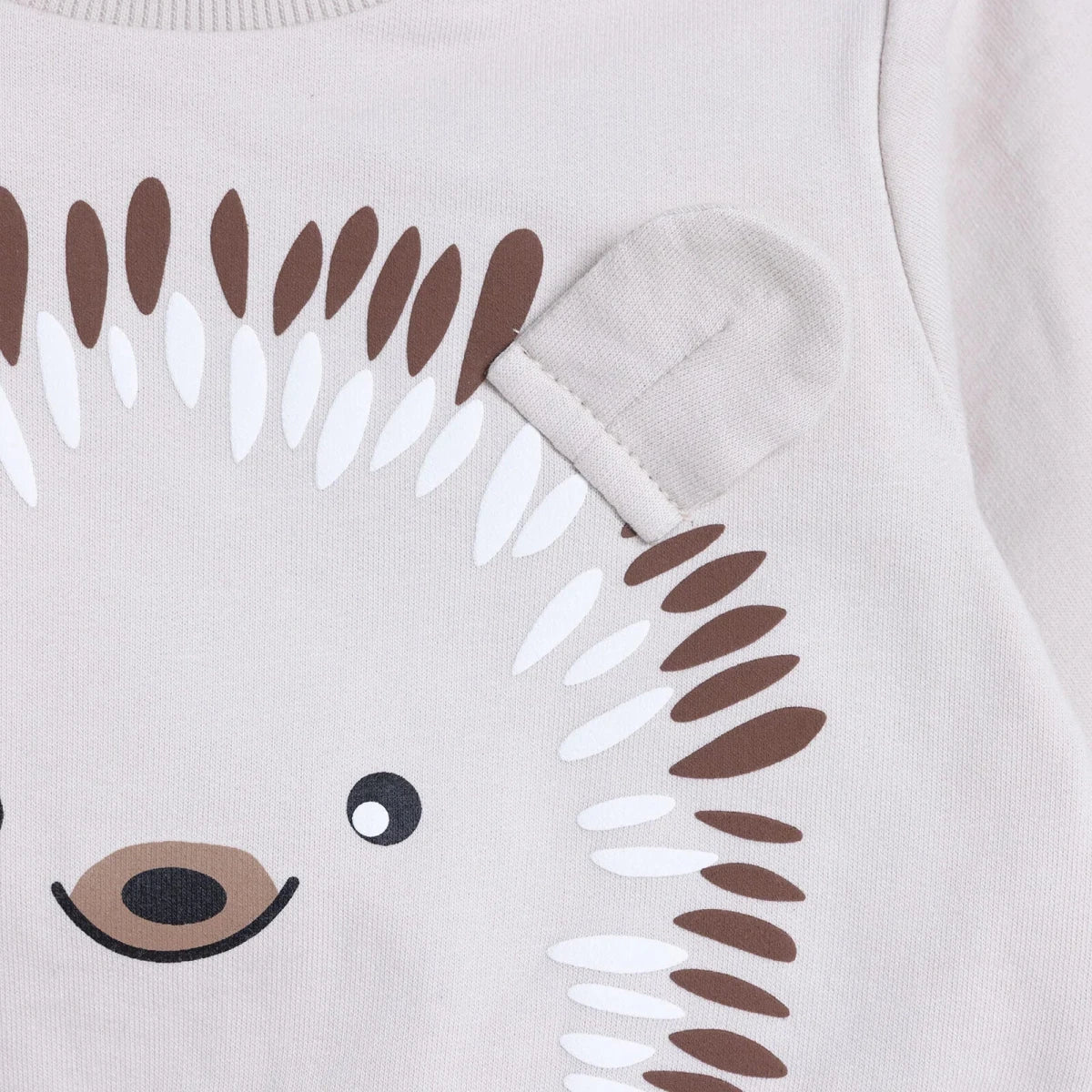 HelloBaby Boys Sweatshirt Animal Print Snap Fastening Crew Neck Long Sleeve - Mink - Image 4