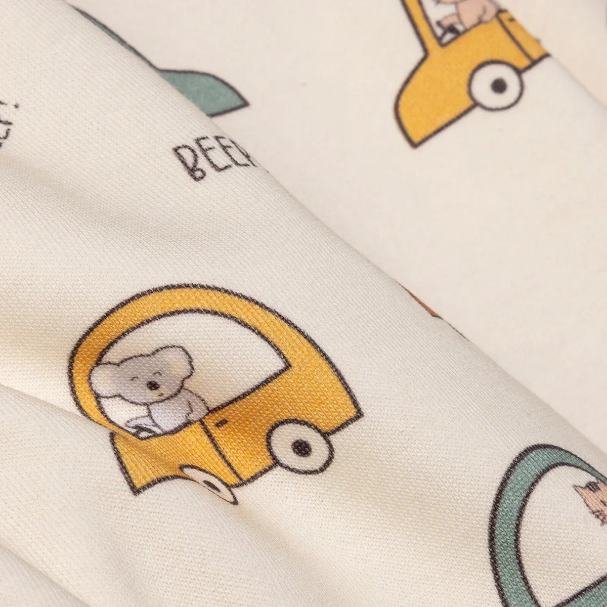 HelloBaby Boys Sweatshirt Car Print Little Car Crew Neck Long Sleeve - Ecru Printed - Image 7
