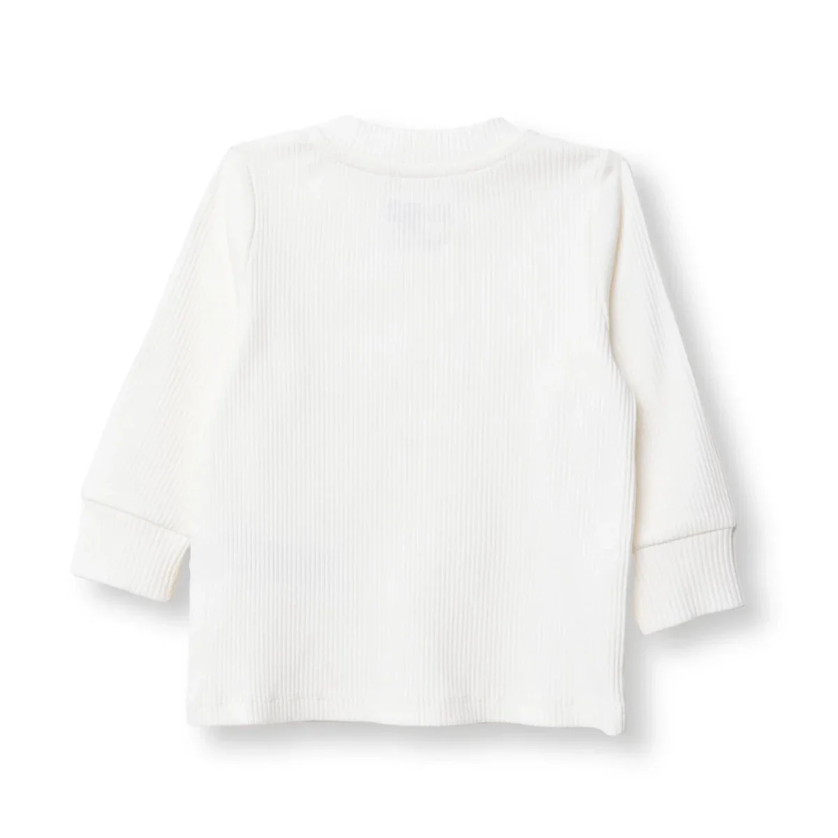HelloBaby Boys Sweatshirt with Buttons Crew Neck Long Sleeve - Ecru - Image 2