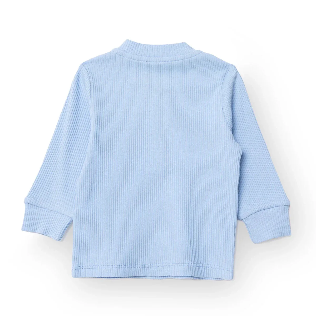 HelloBaby Boys Sweatshirt with Buttons Crew Neck Long Sleeve - Blue - Image 2