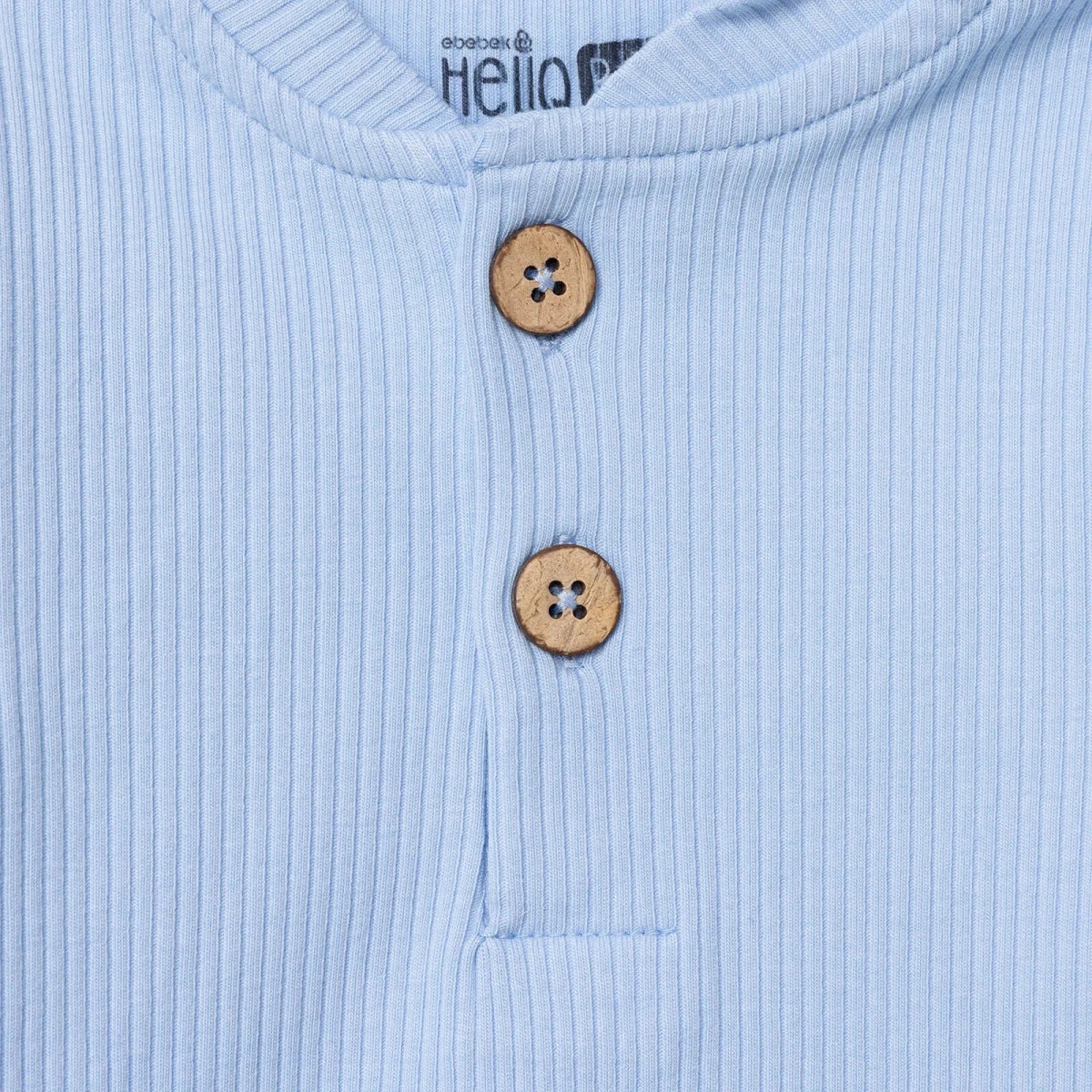 HelloBaby Boys Sweatshirt with Buttons Crew Neck Long Sleeve - Blue - Image 4