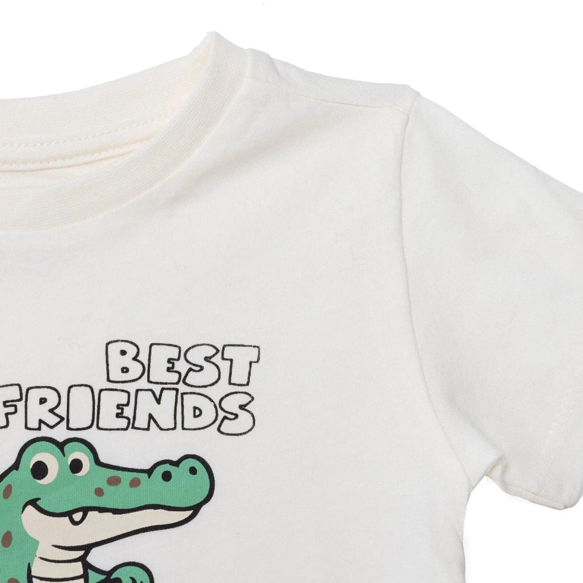 HelloBaby Boys T-shirt Animal Print Crew Neck Short Sleeve - Ecru - Image 4