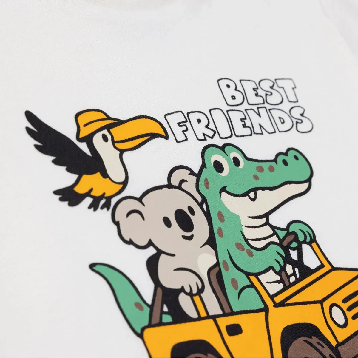 HelloBaby Boys T-shirt Animal Print Crew Neck Short Sleeve - Ecru - Image 6
