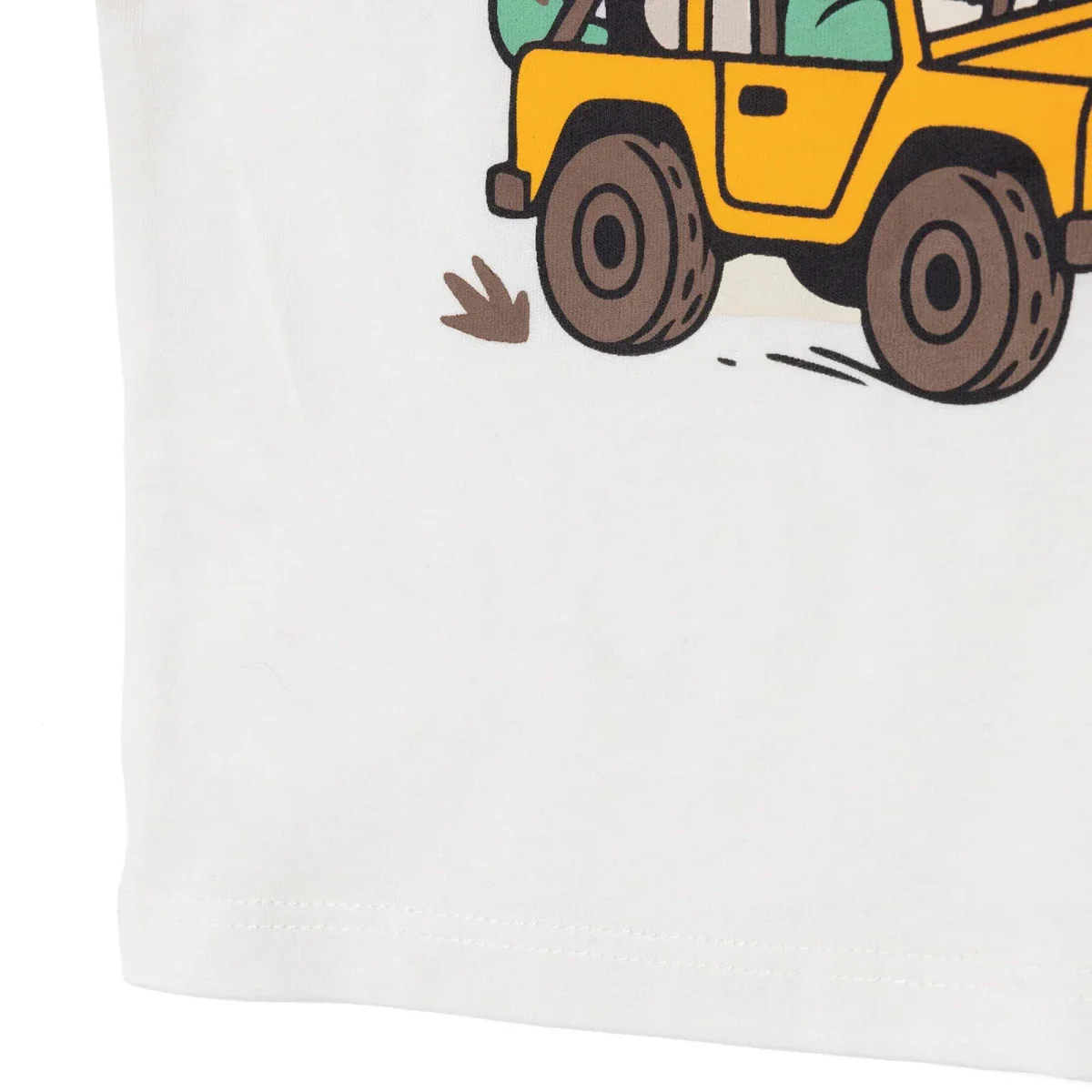 HelloBaby Boys T-shirt Animal Print Crew Neck Short Sleeve - Ecru - Image 7