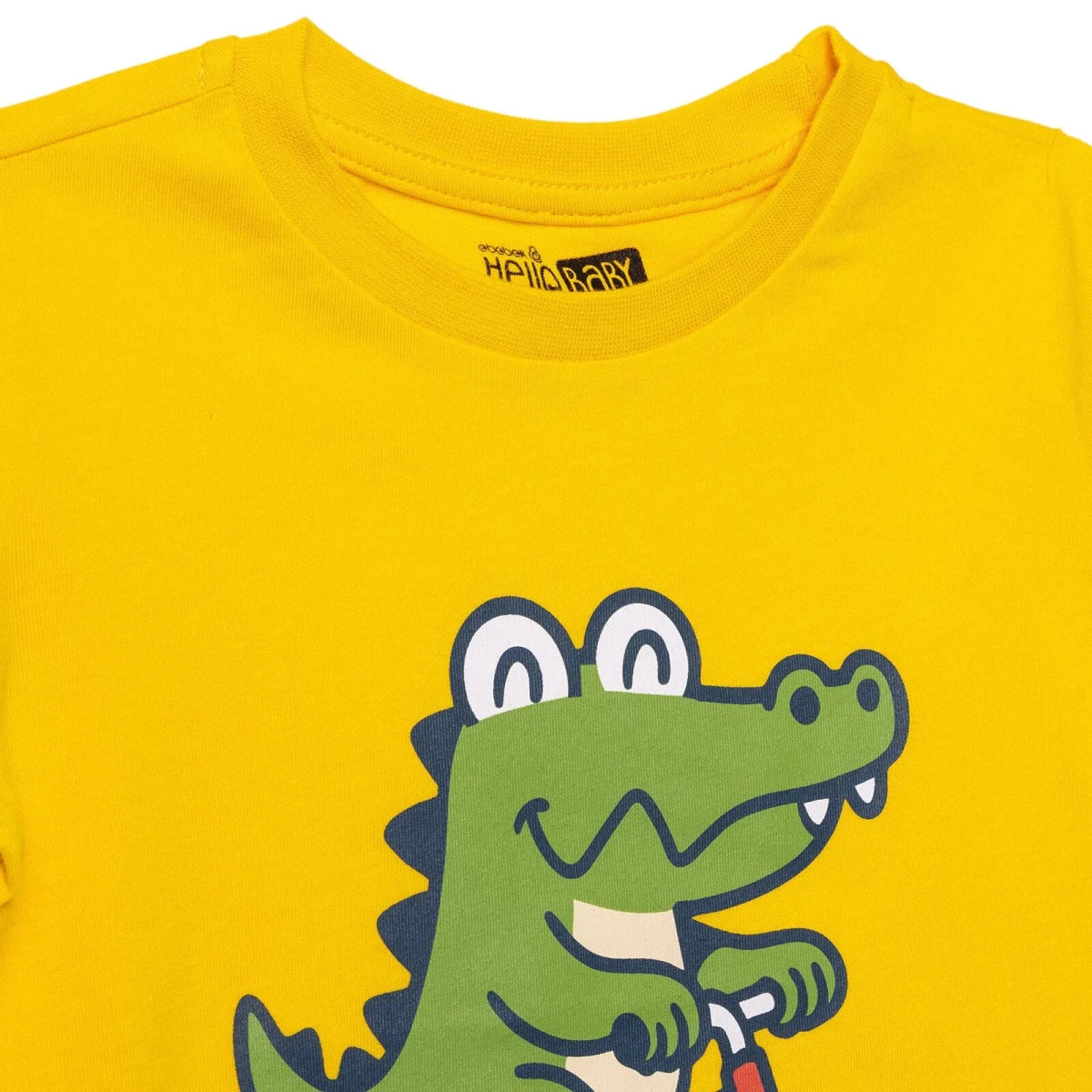 HelloBaby Boys T-shirt Animal Print Crew Neck Short Sleeve - Yellow - Image 3