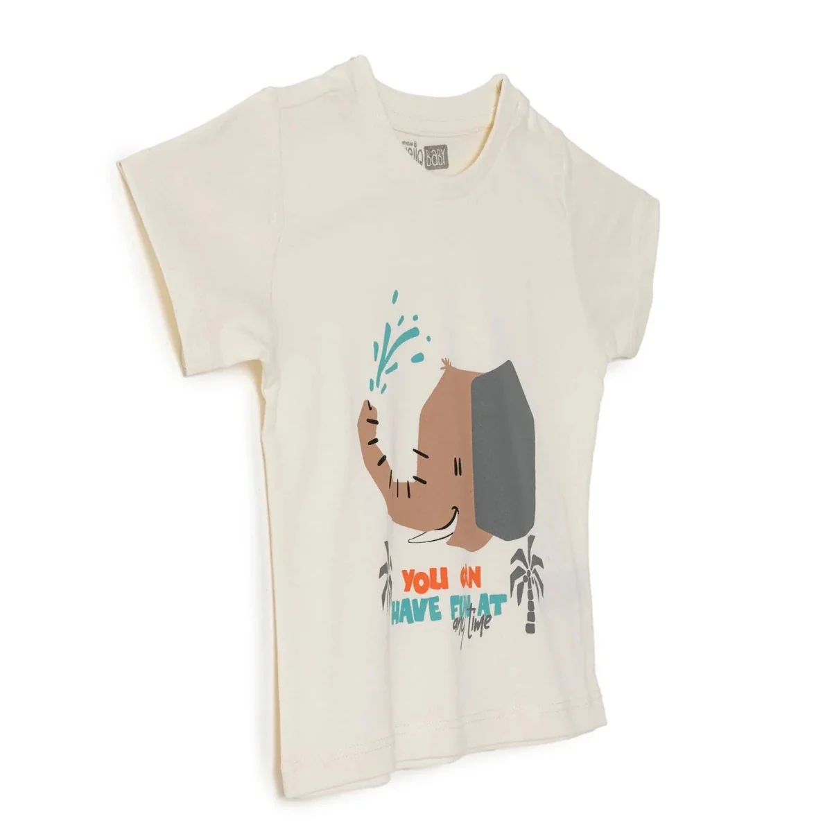 HelloBaby Boys T-shirt Animal Print Crew Neck Short Sleeve - Ecru - Image 6