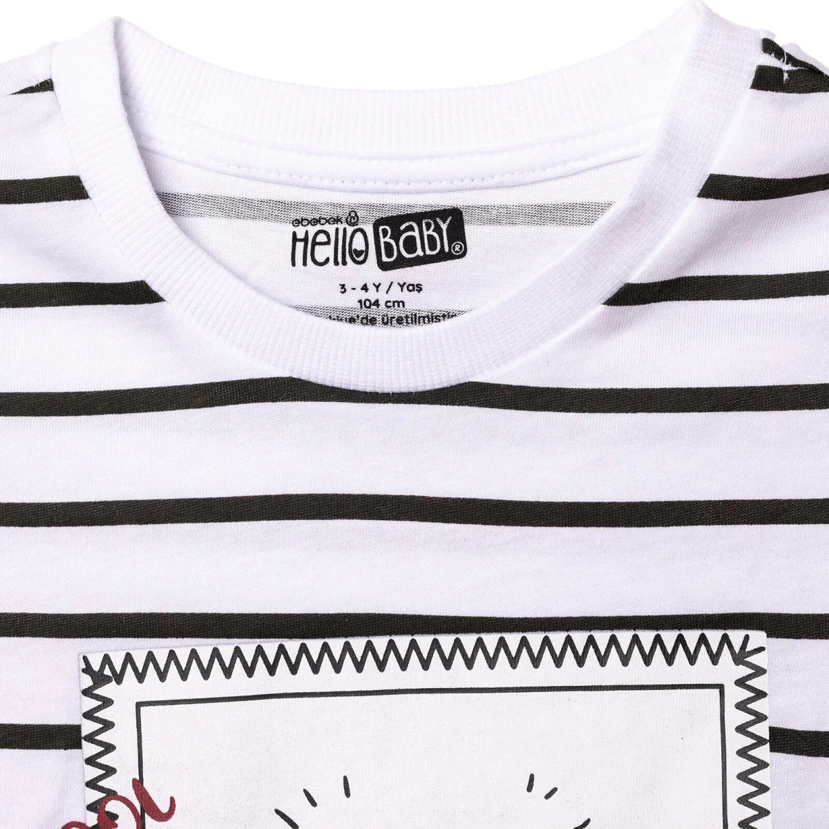HelloBaby Boys T-shirt Bear Print Cool Boy Crew Neck Short Sleeve - Ecru - Image 4