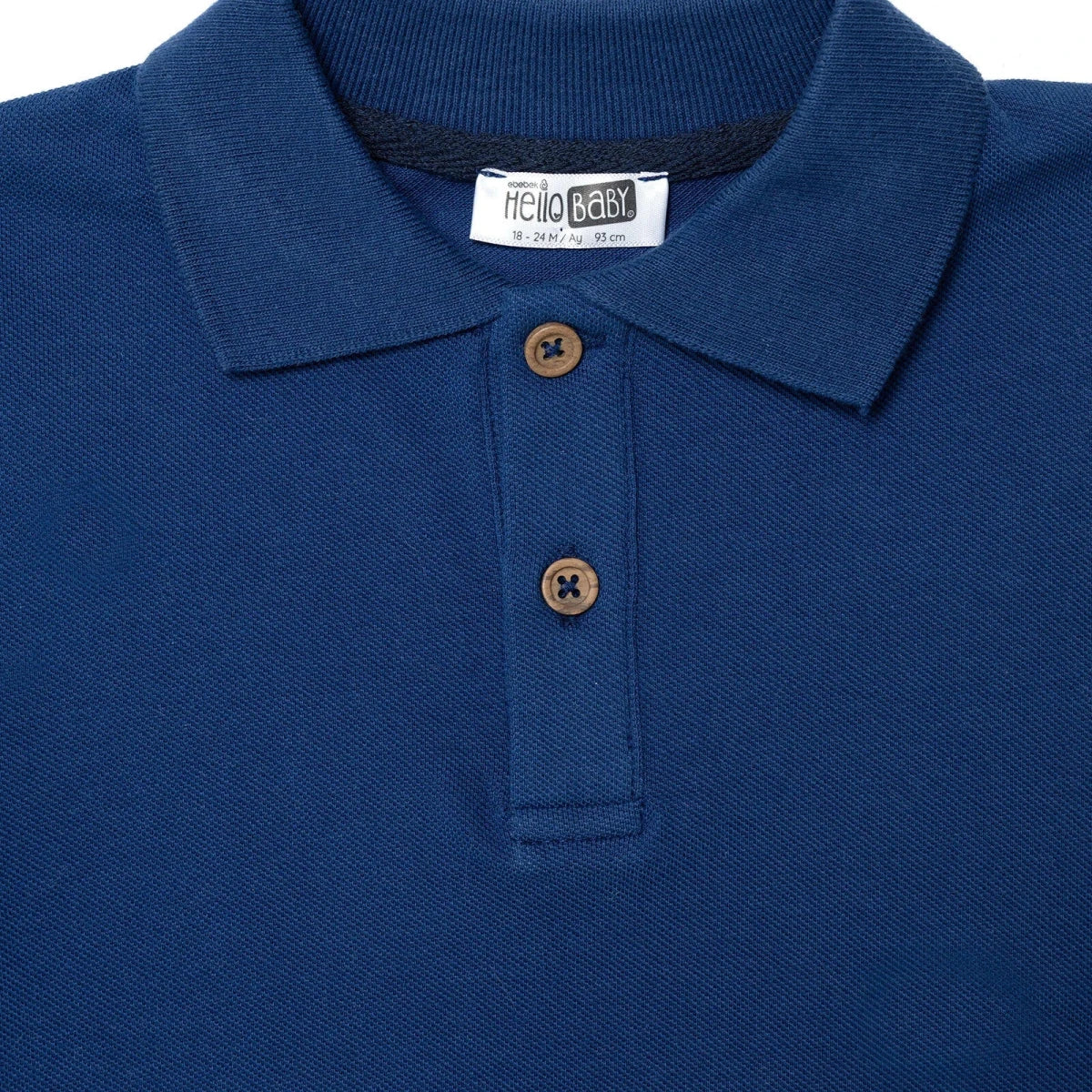 HelloBaby Boys T-shirt Buttoned Smart Line Polo Collar Short Sleeve - Navy Blue - Image 3