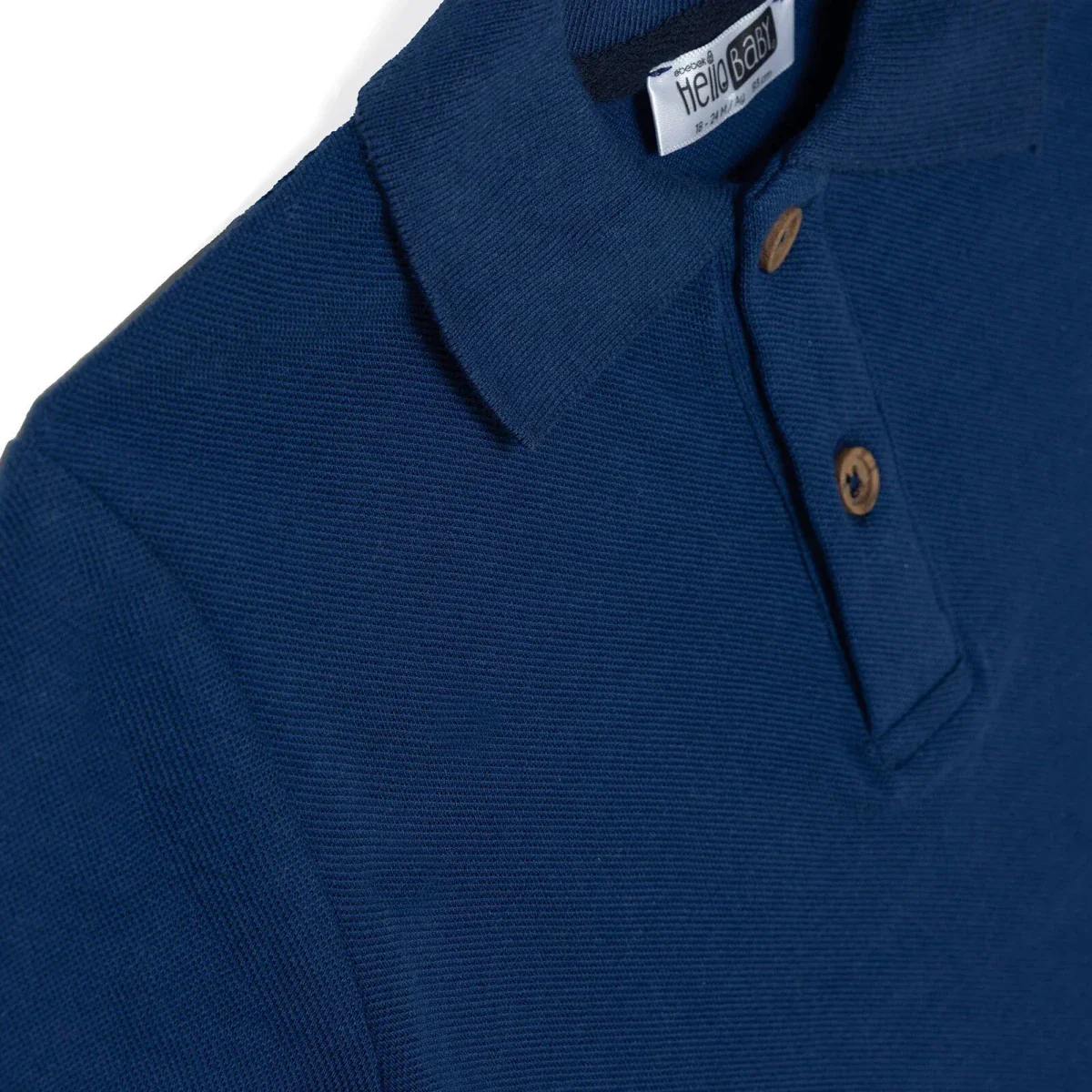 HelloBaby Boys T-shirt Buttoned Smart Line Polo Collar Short Sleeve - Navy Blue - Image 6