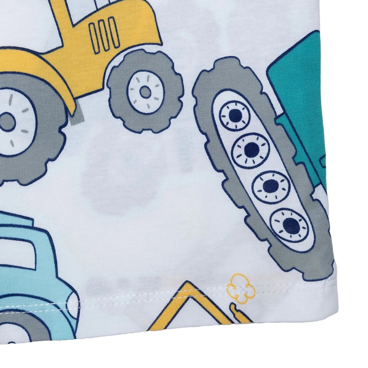HelloBaby Boys T-shirt Construction Print Crew Neck Short Sleeve - White - Image 7