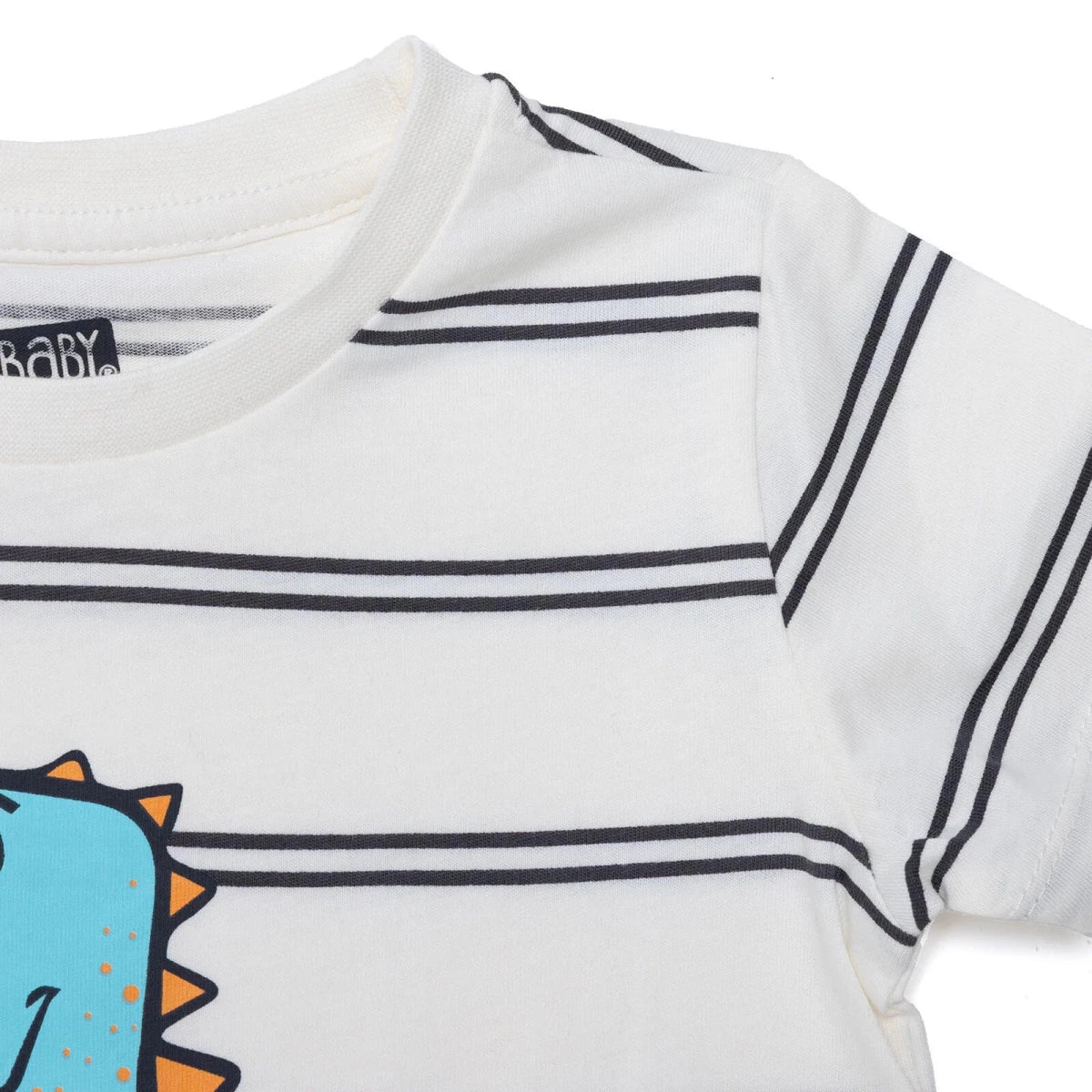 HelloBaby Boys T-shirt Dinosaur Print - White - Image 4