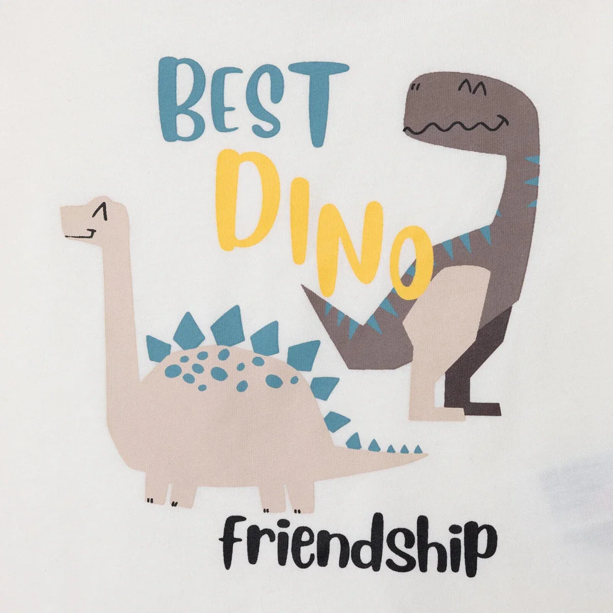 HelloBaby Boys T-shirt Dinosaur Print Crew Neck Short Sleeve - Ecru - Image 4
