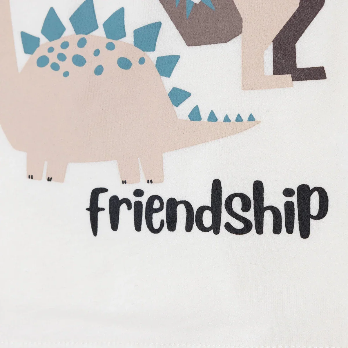 HelloBaby Boys T-shirt Dinosaur Print Crew Neck Short Sleeve - Ecru - Image 6
