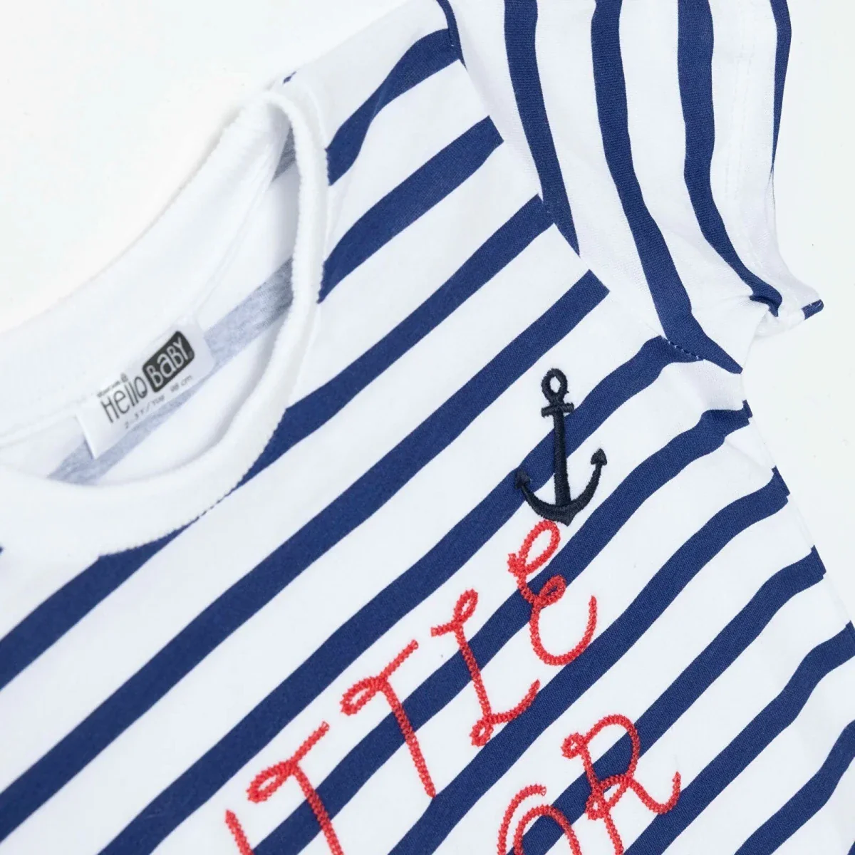 HelloBaby Boys T-shirt Nautical Print Little Sailor Crew Neck Short Sleeve - Navy Printed - Image 7
