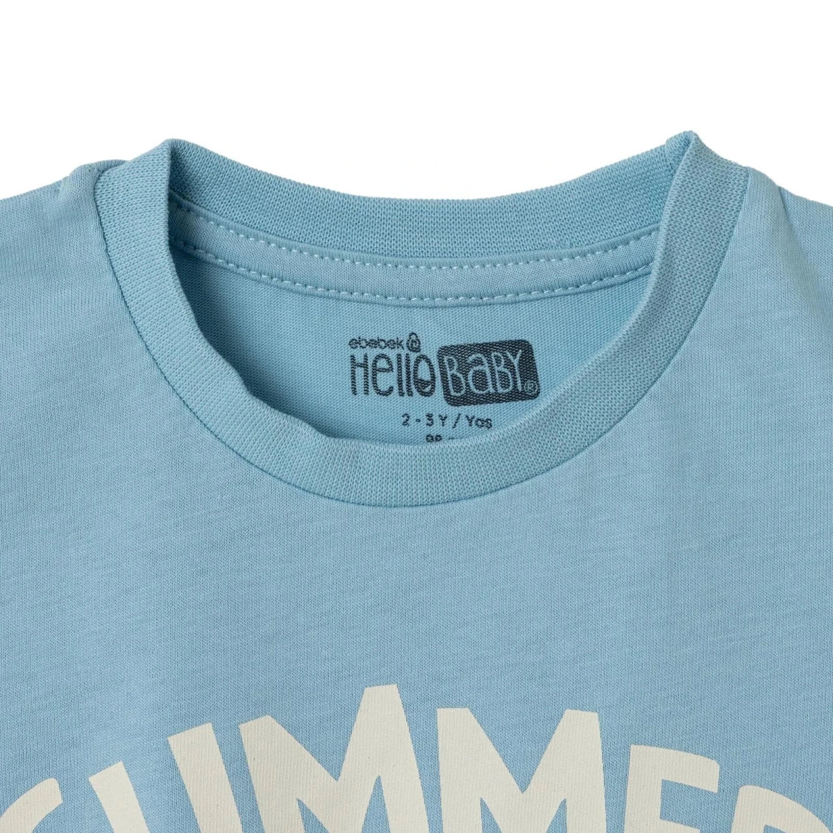HelloBaby Boys T-shirt Palm Tree Crew Neck Short Sleeve - Blue - Image 4