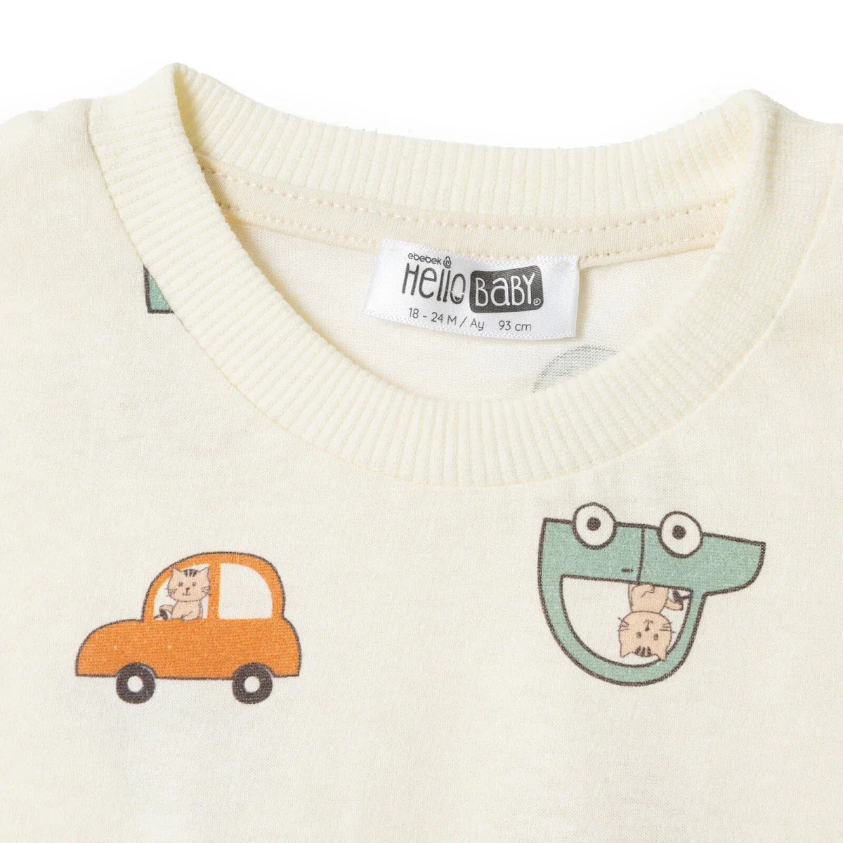 HelloBaby Boys T-shirt & Shorts Set Vehicle Print Little Car Crew Neck Short Length Short Sleeve - Ecru Printed - Image 6