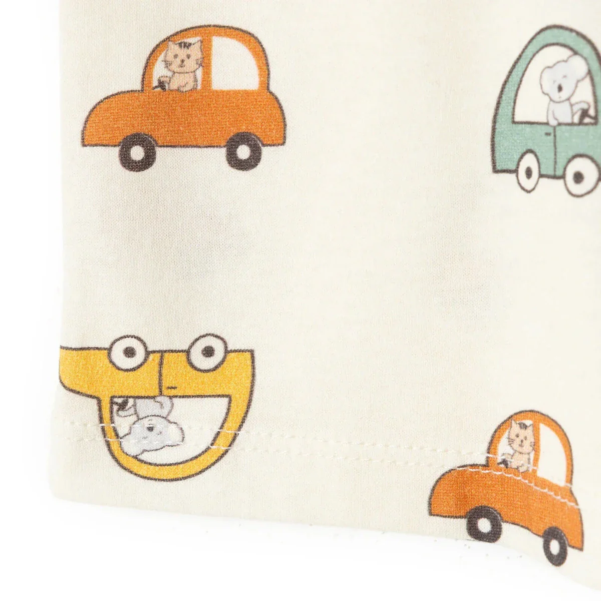 HelloBaby Boys T-shirt & Shorts Set Vehicle Print Little Car Crew Neck Short Length Short Sleeve - Ecru Printed - Image 7