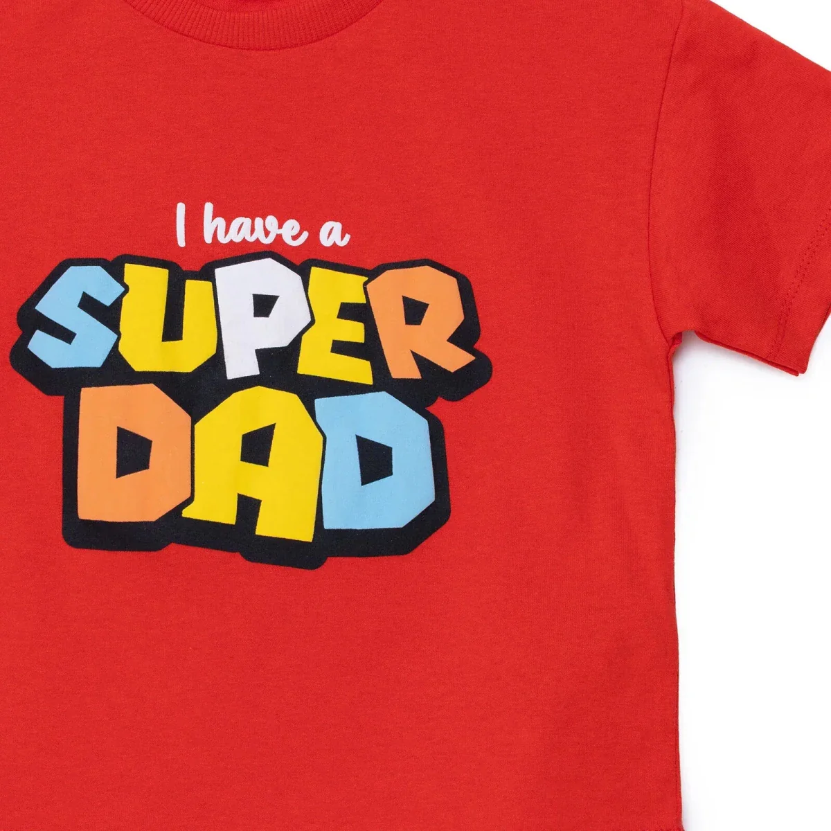 HelloBaby Boys T-shirt Slogan I Love Dad Print Crew Neck Short Sleeve - Red - Image 3