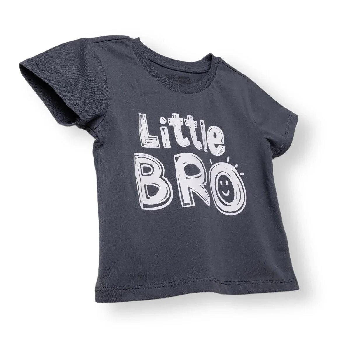HelloBaby Boys T-shirt Slogan Print Crew Neck Short Sleeve - Charcoal - Image 3