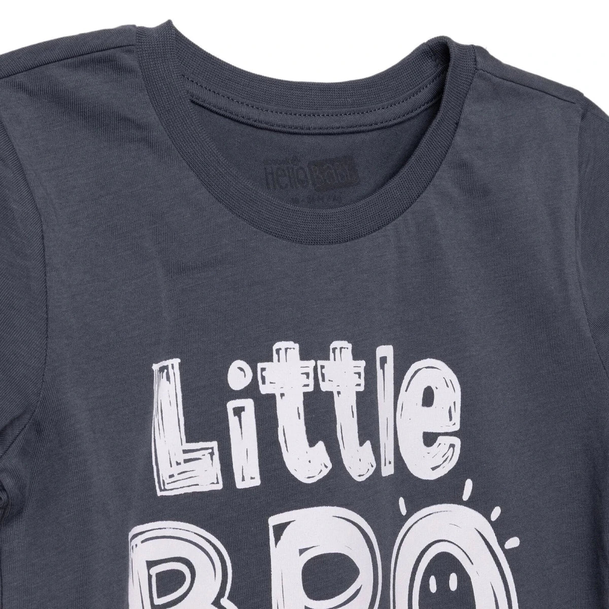 HelloBaby Boys T-shirt Slogan Print Crew Neck Short Sleeve - Charcoal - Image 4