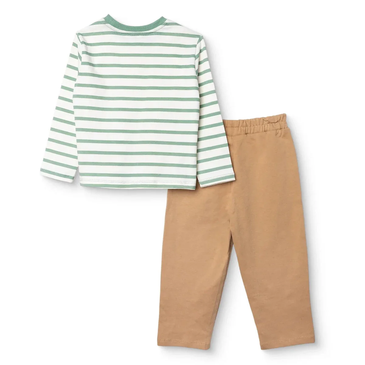 HelloBaby Boys T-Shirt & Trousers Set Vehicle Print Little Car Crew Neck Full Length Long Sleeve - Green Printed - Image 2