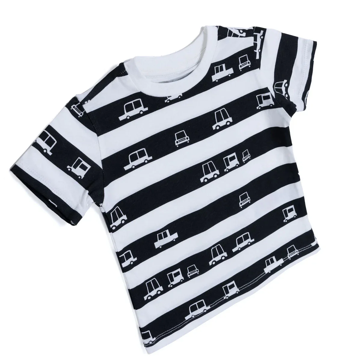 HelloBaby Boys T-shirt Vehicle Print Crew Neck Short Sleeve - Ecru - Image 6