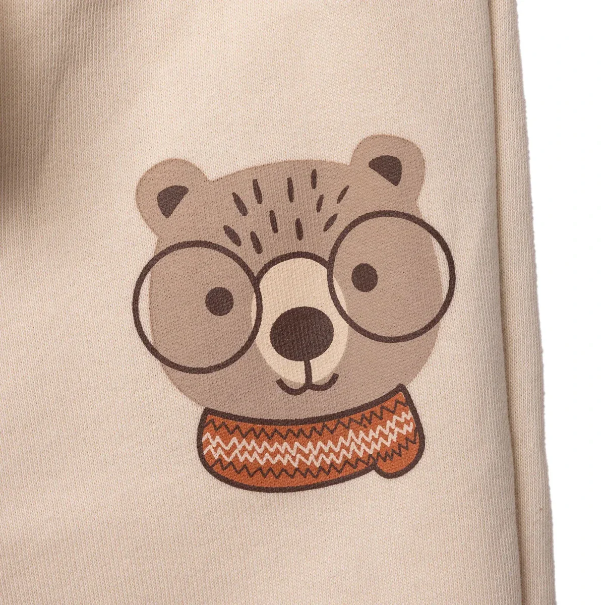 HelloBaby Boys Tracksuit Animal Woodland 1 Crew Neck Long Leg Long Sleeve - Ecru - Image 4