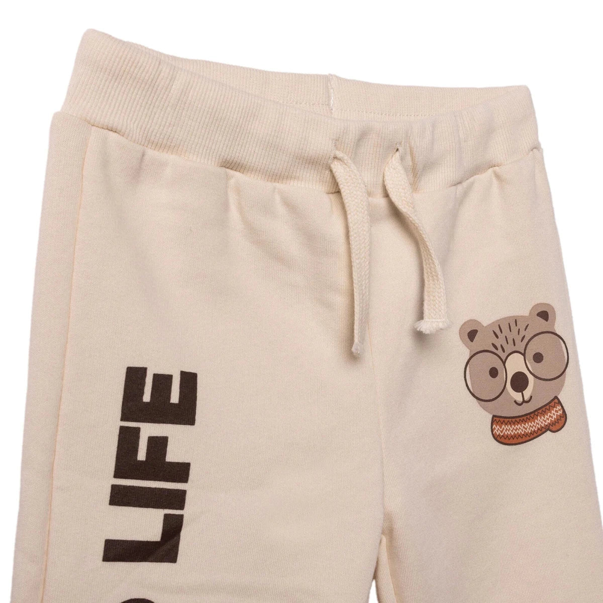 HelloBaby Boys Tracksuit Animal Woodland 1 Crew Neck Long Leg Long Sleeve - Ecru - Image 6