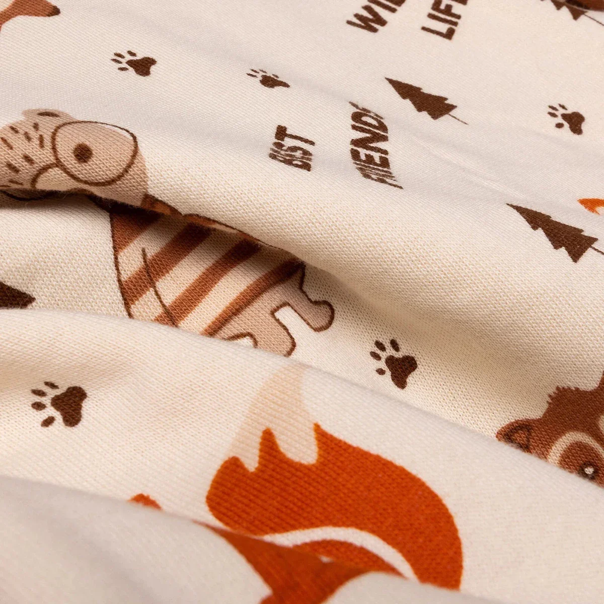 HelloBaby Boys Tracksuit Animal Woodland 1 Crew Neck Long Leg Long Sleeve - Ecru - Image 7